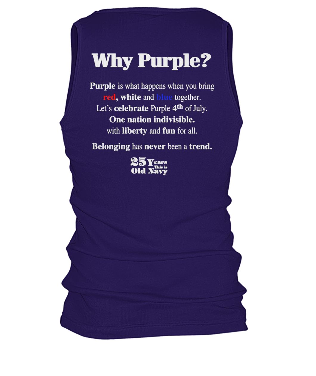 Fourth of july old navy's purple flag men's tank top