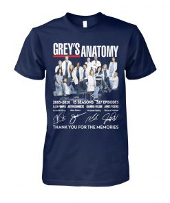 Grey's anatomy 2005-2020 15 seasons 327 episode thank you for the memories signatures unisex cotton tee