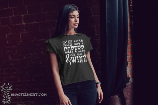 Her day starts with a coffee and ends with a wine shirt