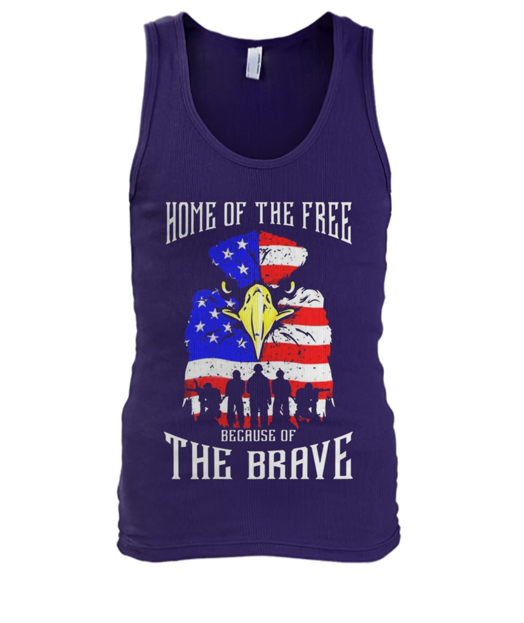 Home of the free because of the brave eagle US flag men's tank top