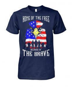 Home of the free because of the brave eagle US flag unisex cotton tee