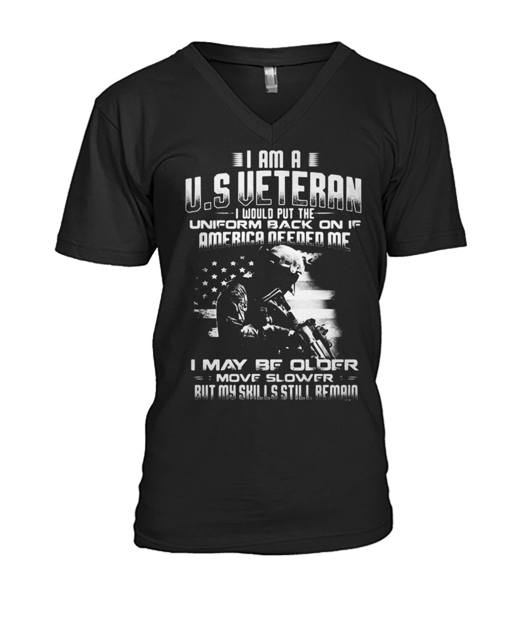 I am a US veteran I would put the uniform back on if america needed me mens v-neck