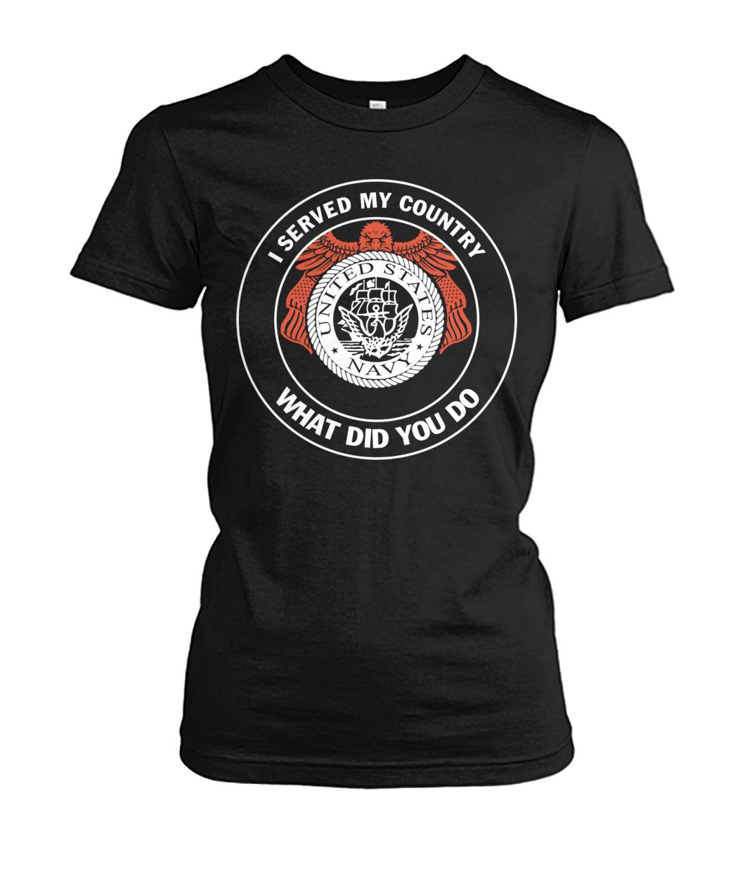 I served my country united states navy what did you do women's crew tee