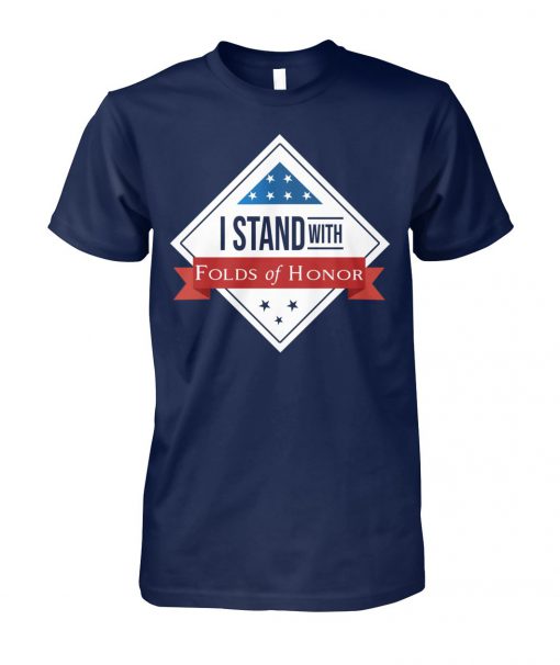 I stand with folds of honor memorial day unisex cotton tee