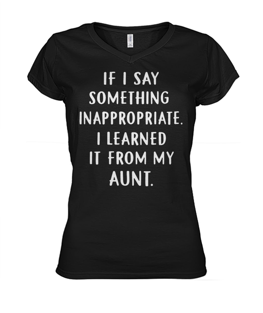 If my kids say something inappropriate they learned it from my aunt women's v-neck
