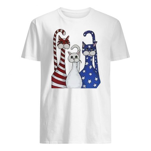 Independence day 4th of july cats beauty america flag guy shirt