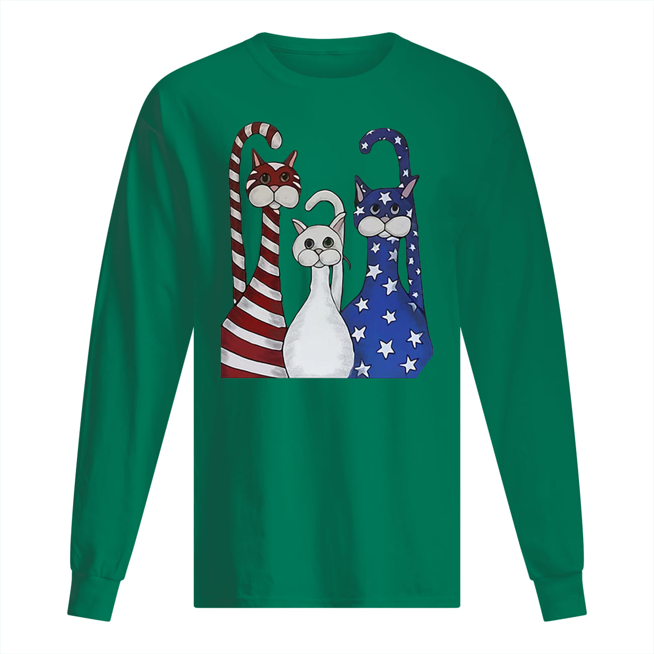 Independence day 4th of july cats beauty america flag longsleeve