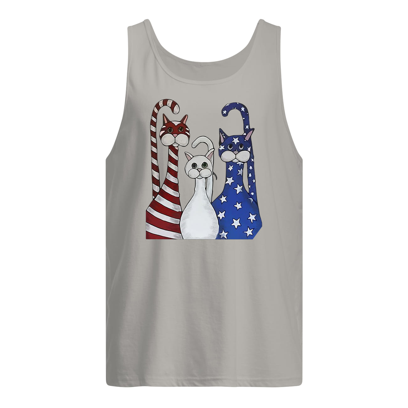Independence day 4th of july cats beauty america flag tank top