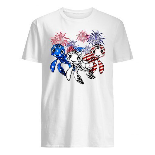 Independence day 4th of july turtles beauty america flag guy shirt