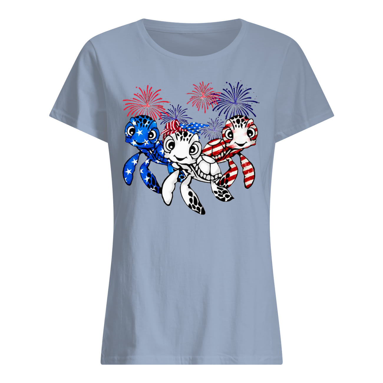 Independence day 4th of july turtles beauty america flag lady shirt