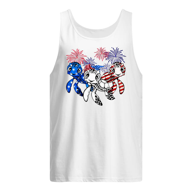 Independence day 4th of july turtles beauty america flag tank top