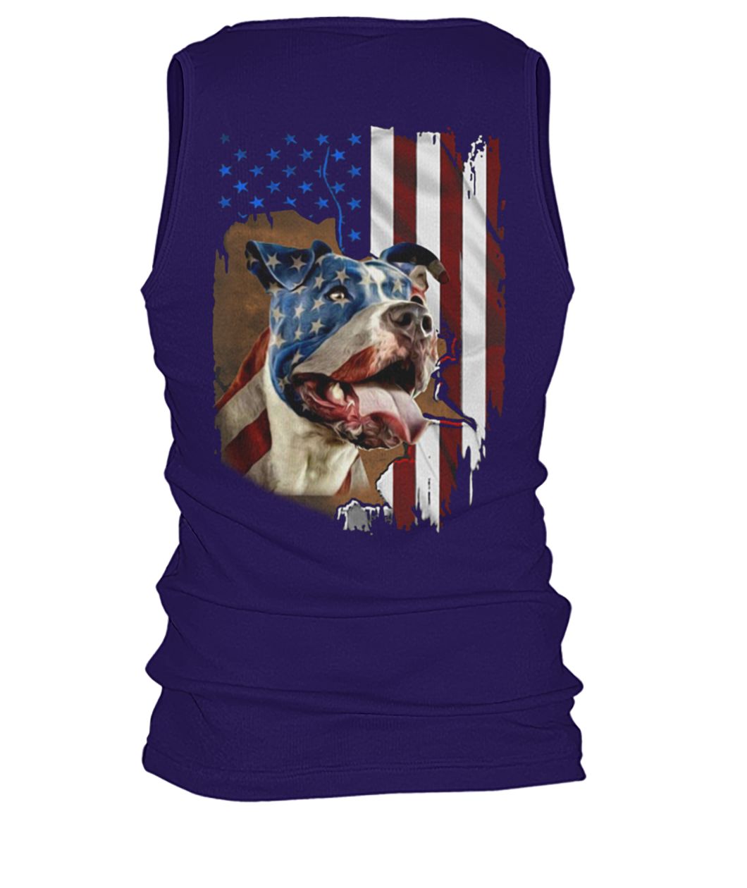 Independence day american flag pitbull men's tank top