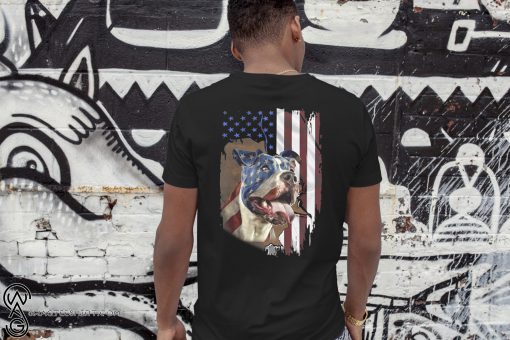 Independence day american flag pitbull shirt
