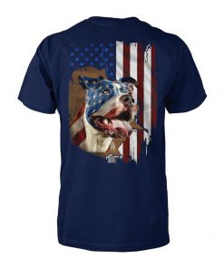 Independence day american flag pitbull unisex cotton tee