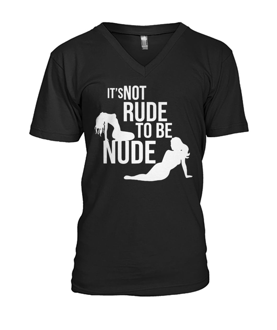 It's not rude to be nude mens v-neck