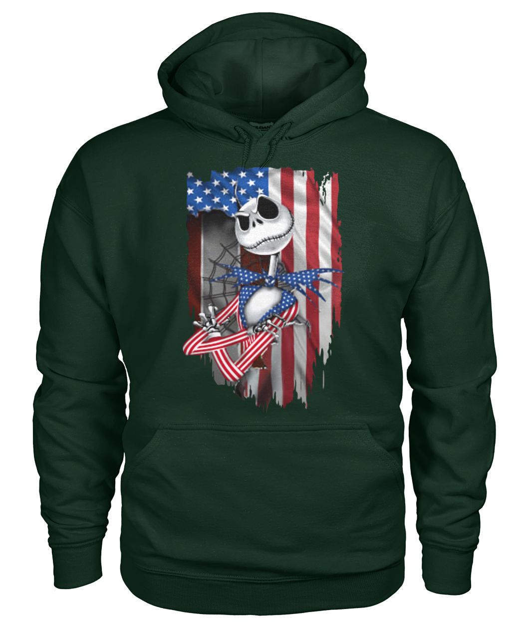 Jack skellington american flag independence day gildan hoodie