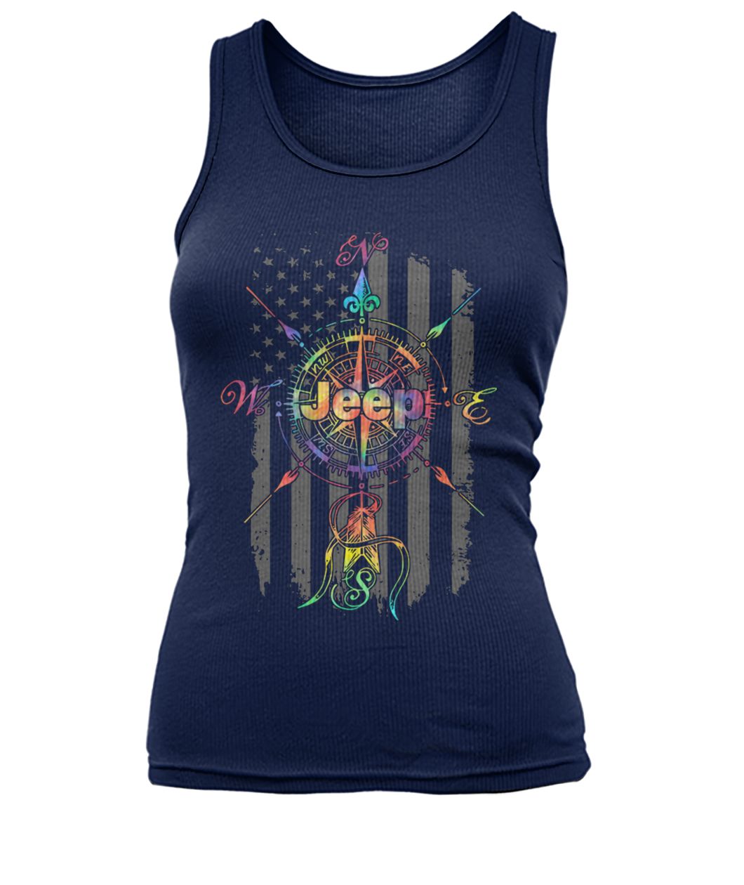 Jeep compass america flag 4th of july women's tank top