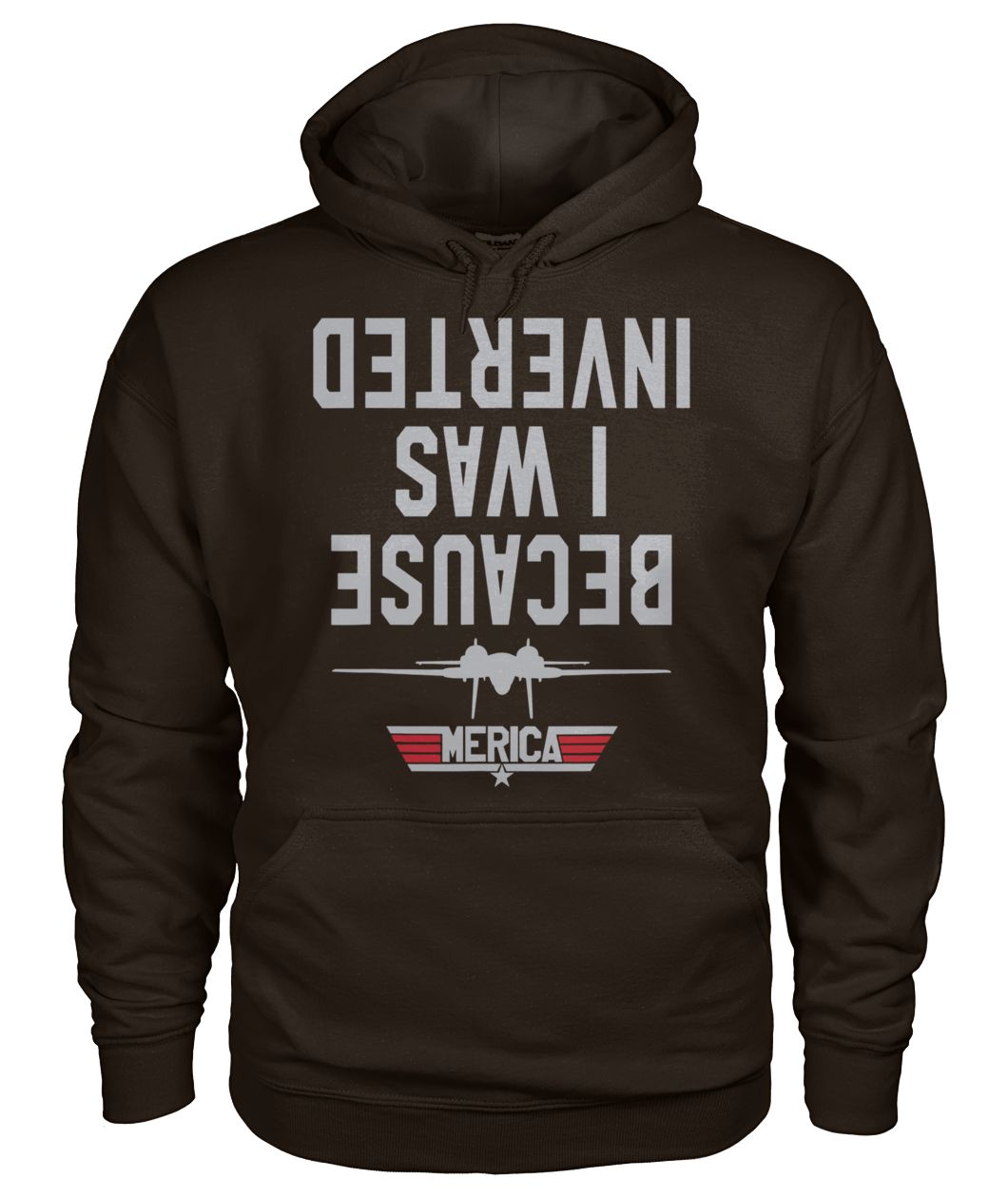 Jet fighter airplane air craft because I was inverted gildan hoodie
