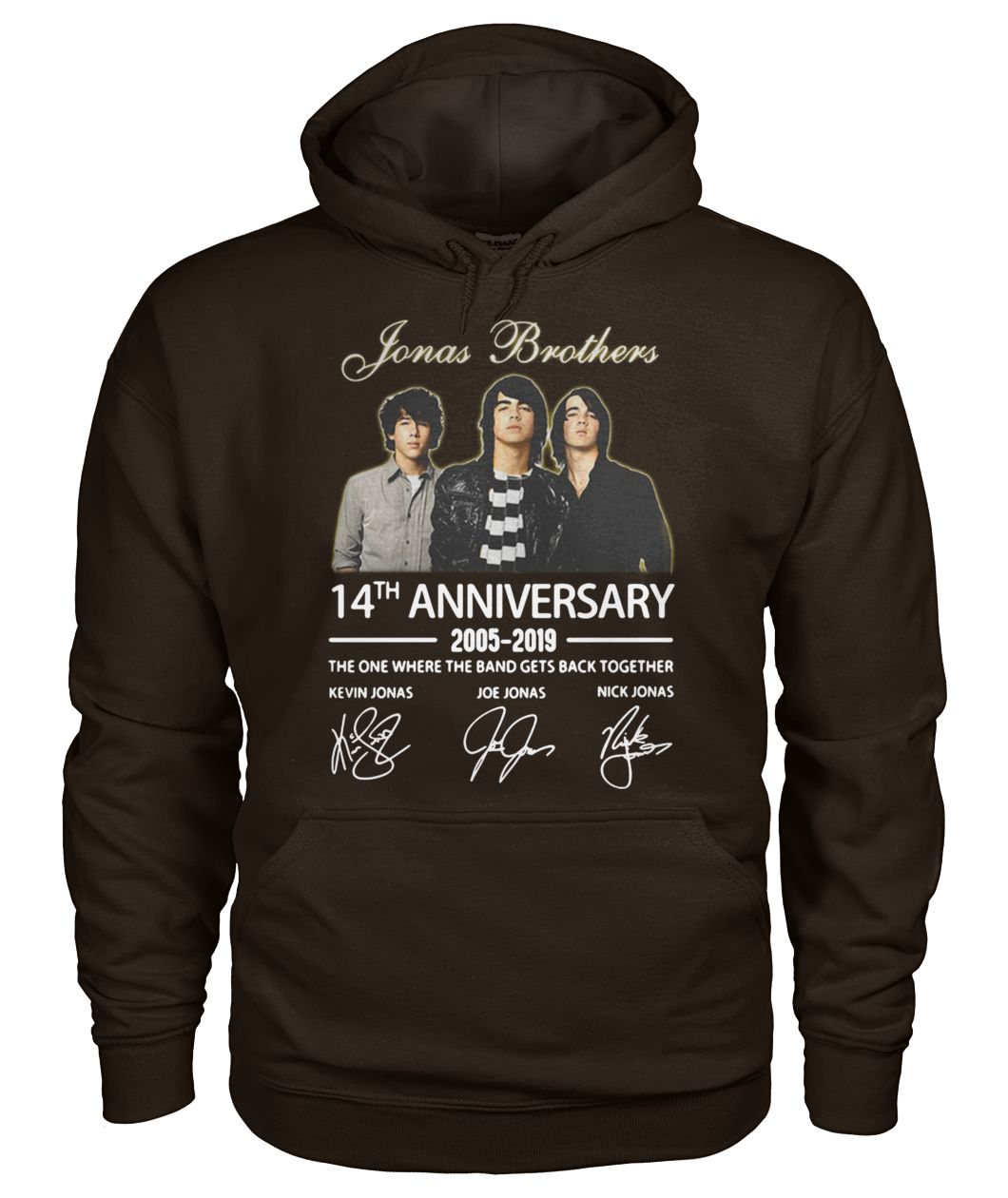 Jonas brothers 14th anniversary 2005 2019 signatures gildan hoodie
