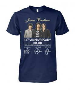 Jonas brothers 14th anniversary 2005 2019 signatures unisex cotton tee