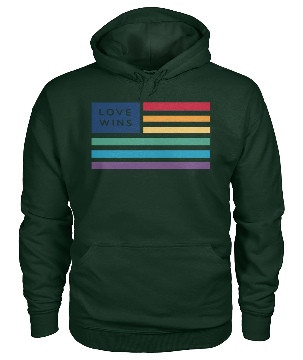 LGBT flag love wins gildan hoodie