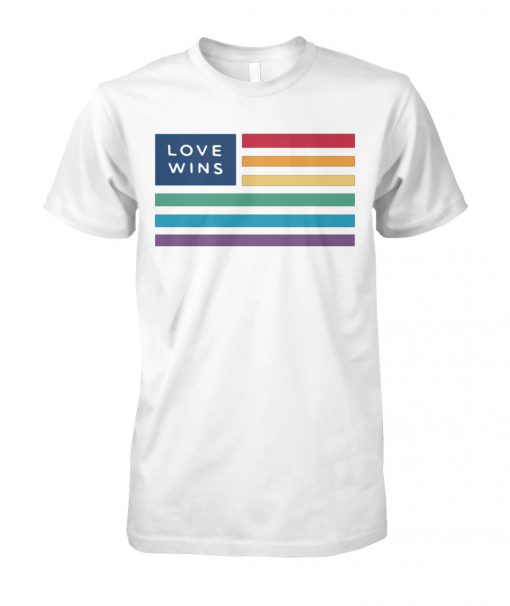 LGBT flag love wins unisex cotton tee
