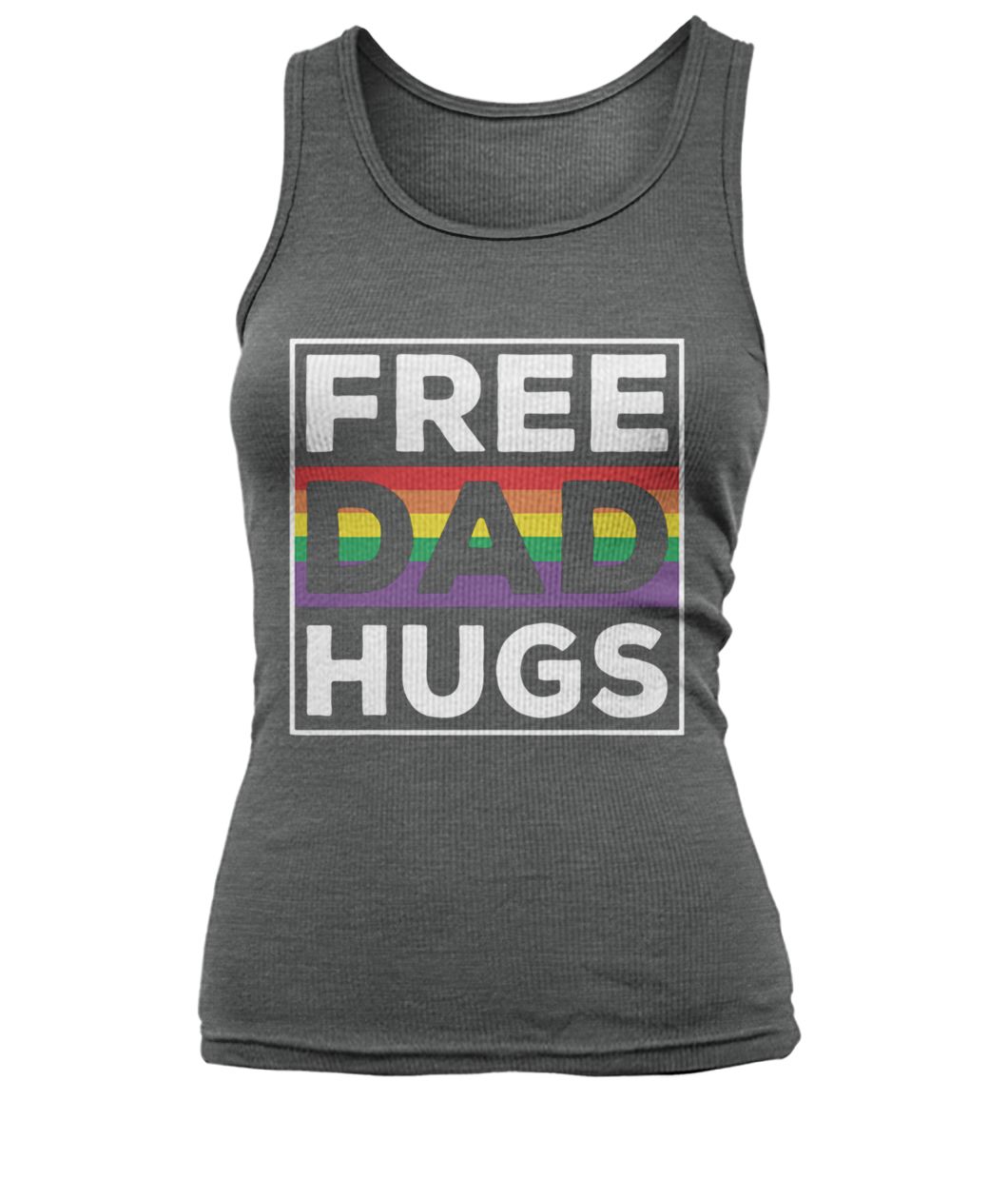 LGBT free dad hugs women's tank top