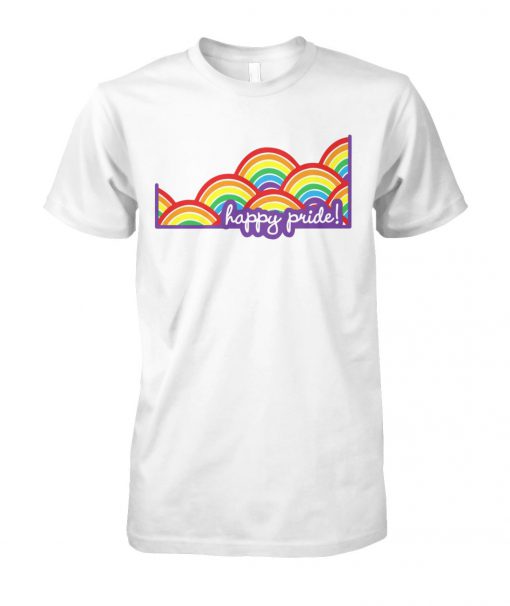 LGBT happy pride rainbow flag unisex cotton tee