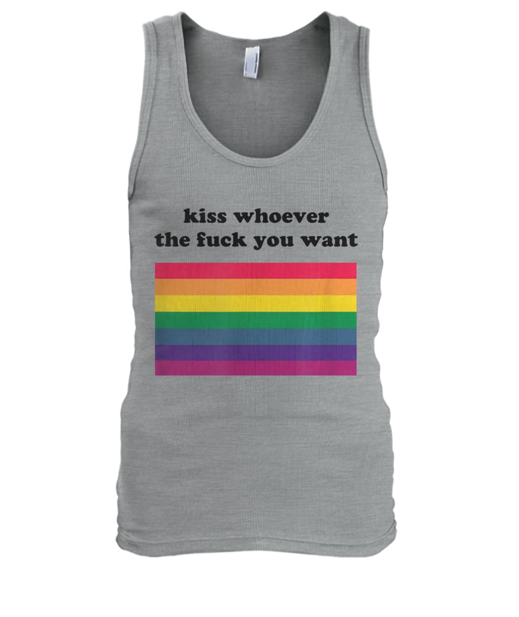 LGBT kiss whoever the fuck you want men's tank top