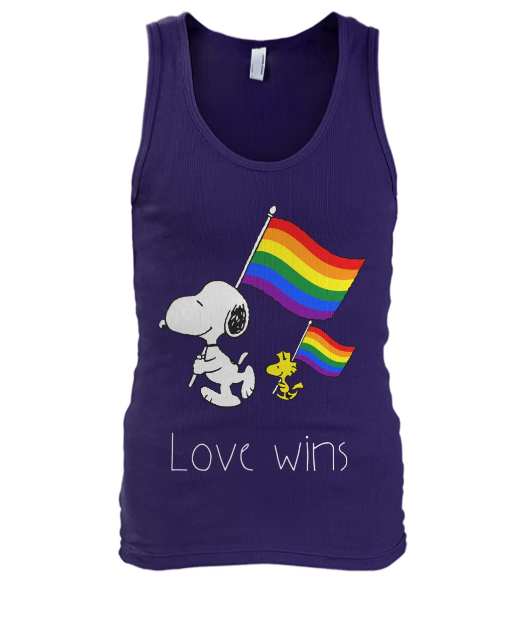 LGBT snoopy and woodstock love wins men's tank top
