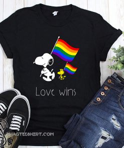 LGBT snoopy and woodstock love wins shirt