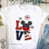 Love mickey mouse american flag 4th of july shirt