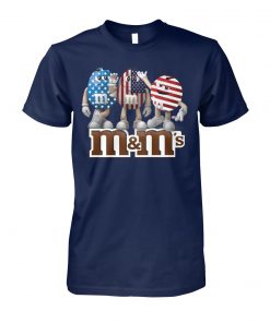 M and M's american flag 4th of july unisex cotton tee
