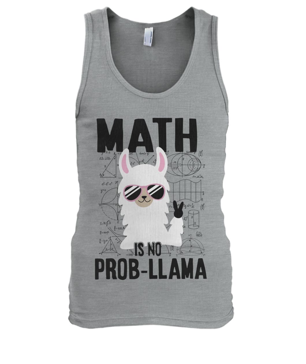Math is no prob-llama back to school llama men's tank top
