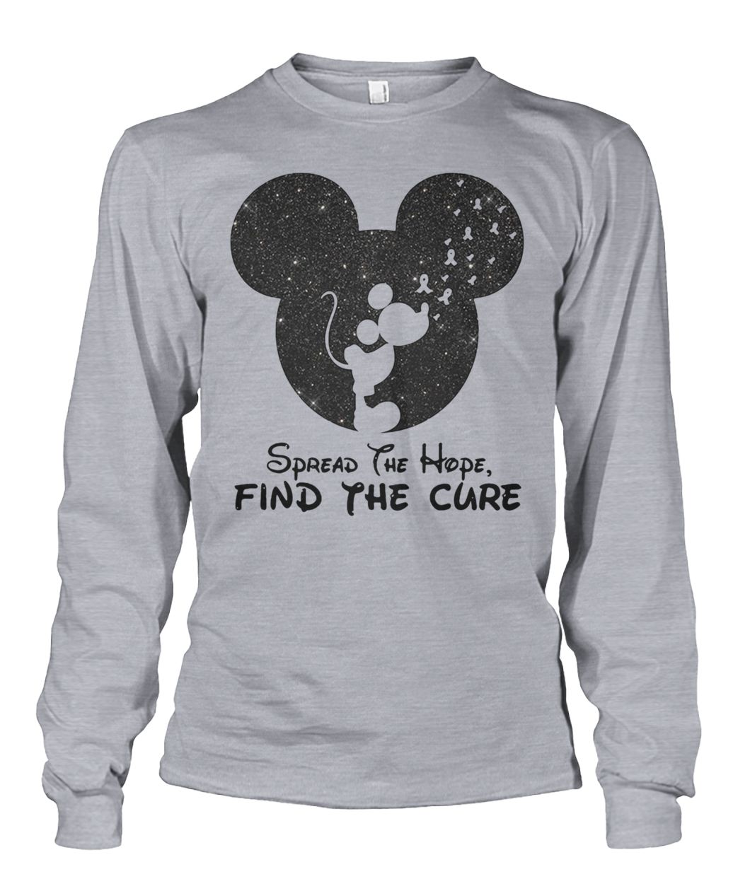 Mickey mouse spread the find the cure breast cancer awareness unisex long sleeve