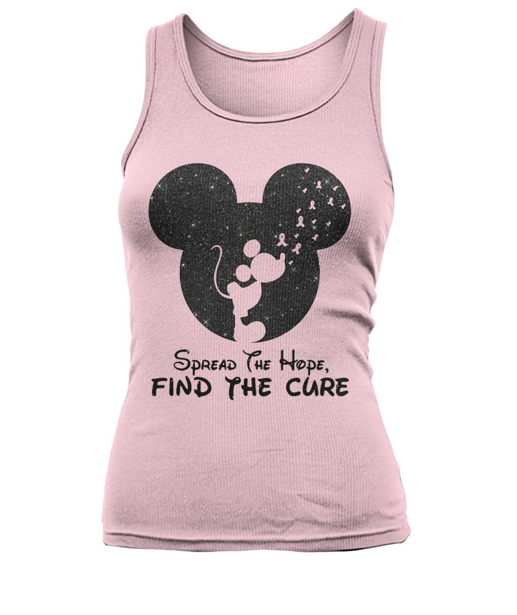 Mickey mouse spread the find the cure breast cancer awareness women's tank top