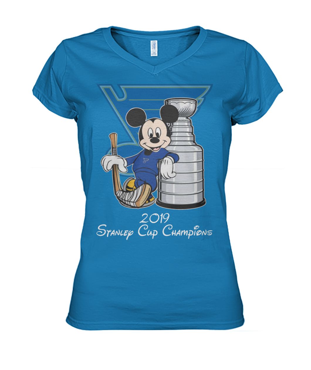 Mickey mouse st louis blues 2019 Stanley cup champions women's v-neck