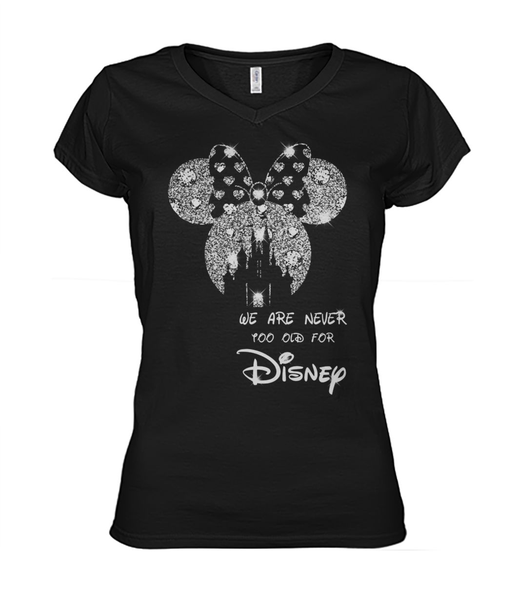 Mickey we are never too old for disney women's v-neck