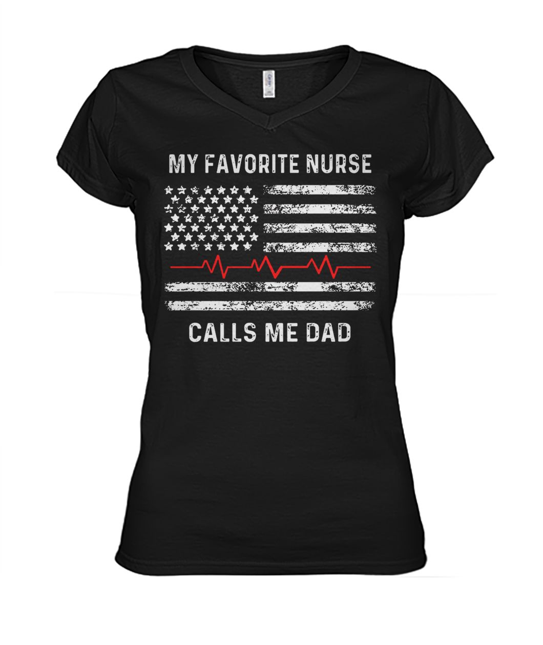 My favorite nurse calls me dad 4th of july women's v-neck