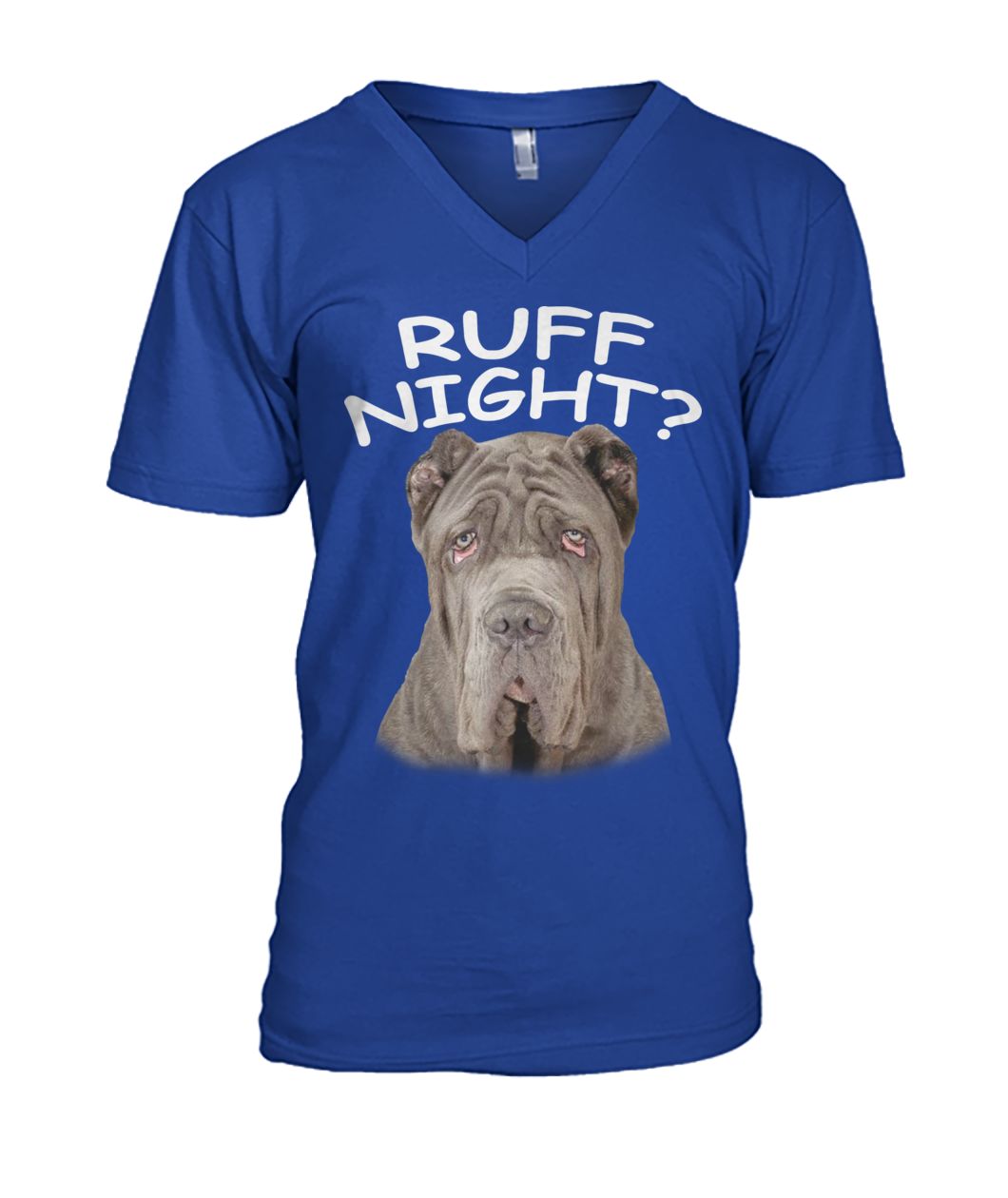 Neapolitan mastiff ruff night mens v-neck