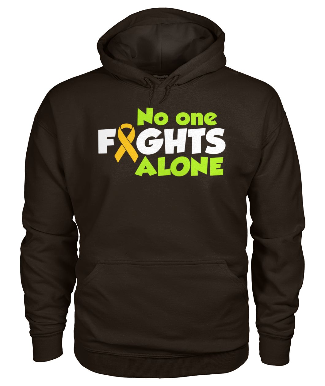 No one fights alone cancer awareness gildan hoodie