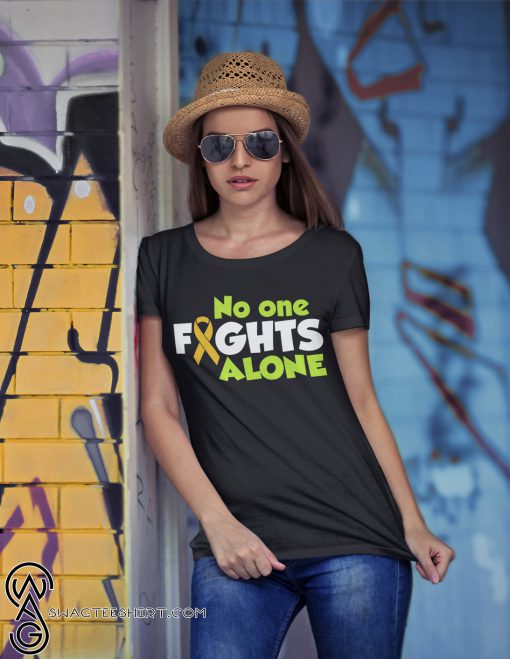 No one fights alone cancer awareness shirt