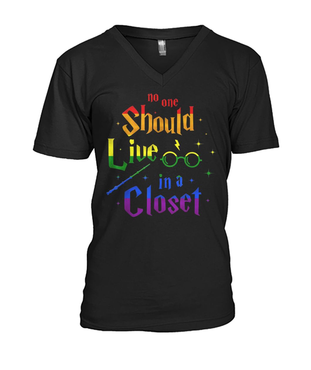 No one should live in a closet LGBT gay pride mens v-neck
