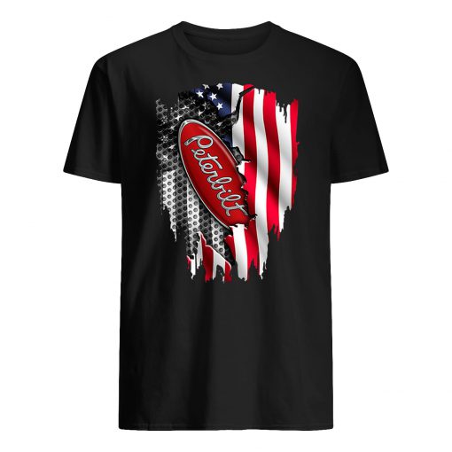 Peterbilt motors company inside the american flag guy shirt