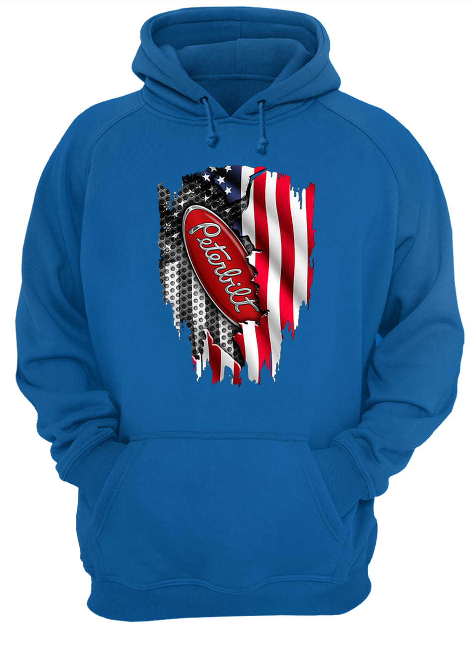 Peterbilt motors company inside the american flag hoodie