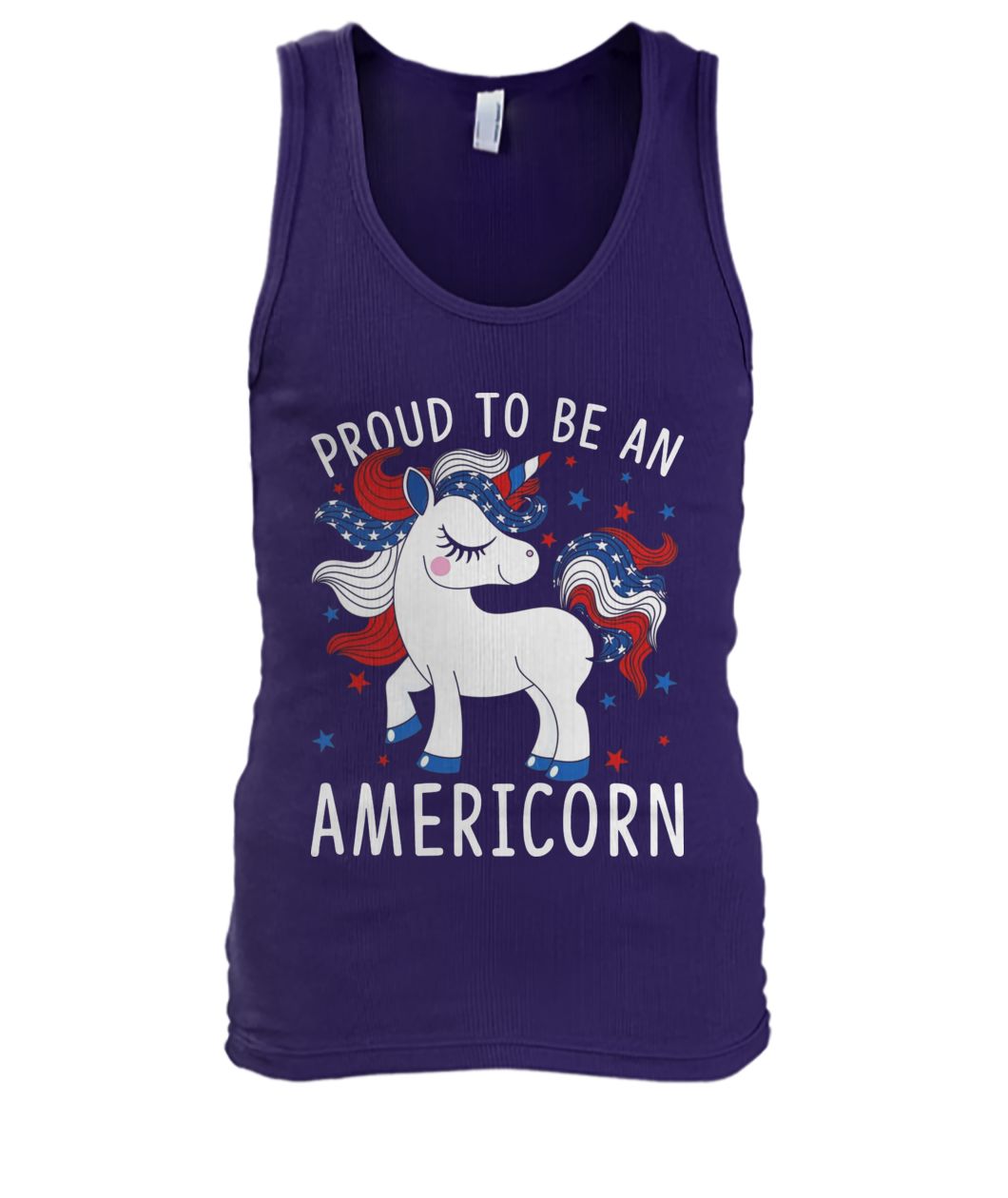 Proud to be an americorn 4th of july men's tank top