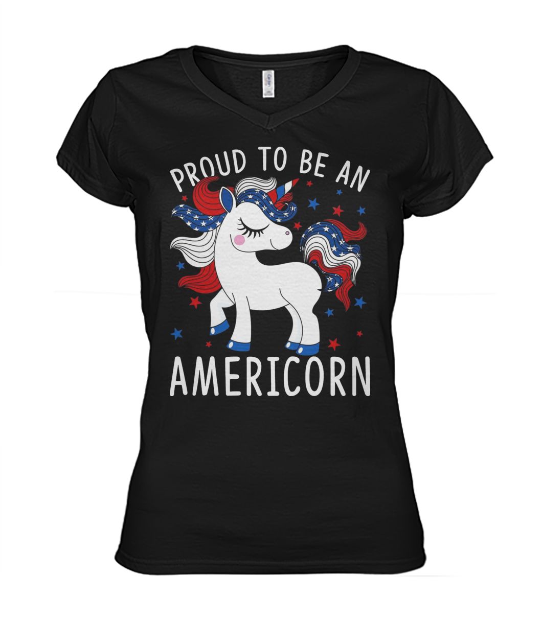Proud to be an americorn 4th of july women's v-neck