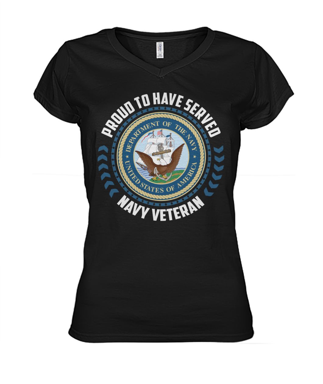 Proud to have served navy veteran women's v-neck