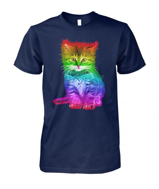 Rainbow cat lgbt gay pride awareness unisex cotton tee