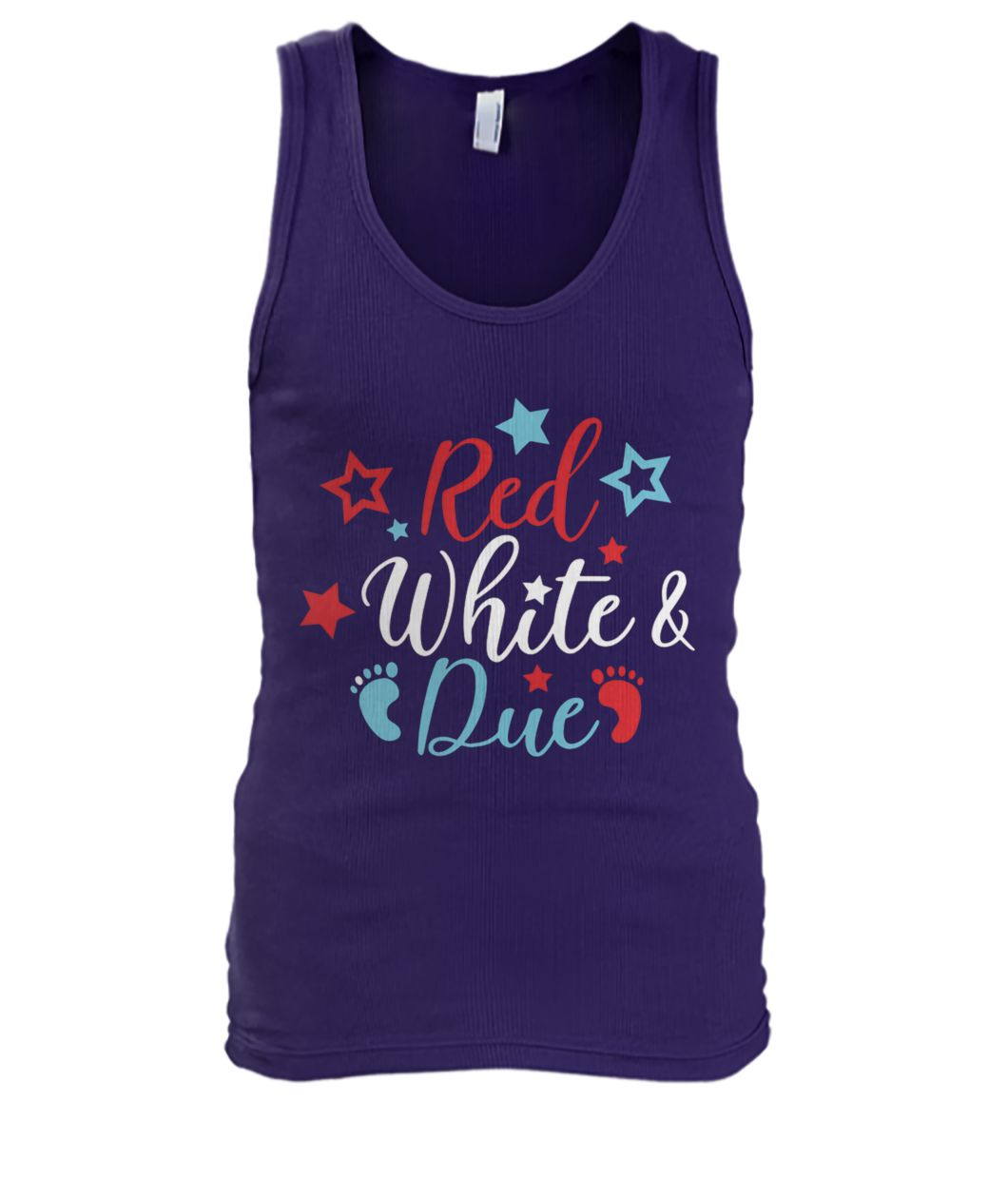 Red white and due pregnancy announcement men's tank top